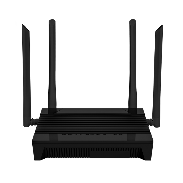  WiFi6 Ardluais AX1500/AX3000 CATV ONU le 4GE LAN Port ZY-704GS-AX15/AX30-C25 Black 